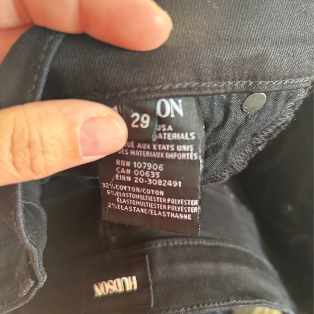 HUDSON Jeans Luna Mid Rise Black Metal Stars Denim Skinny Ankle Sz 29 - Picture 11 of 12